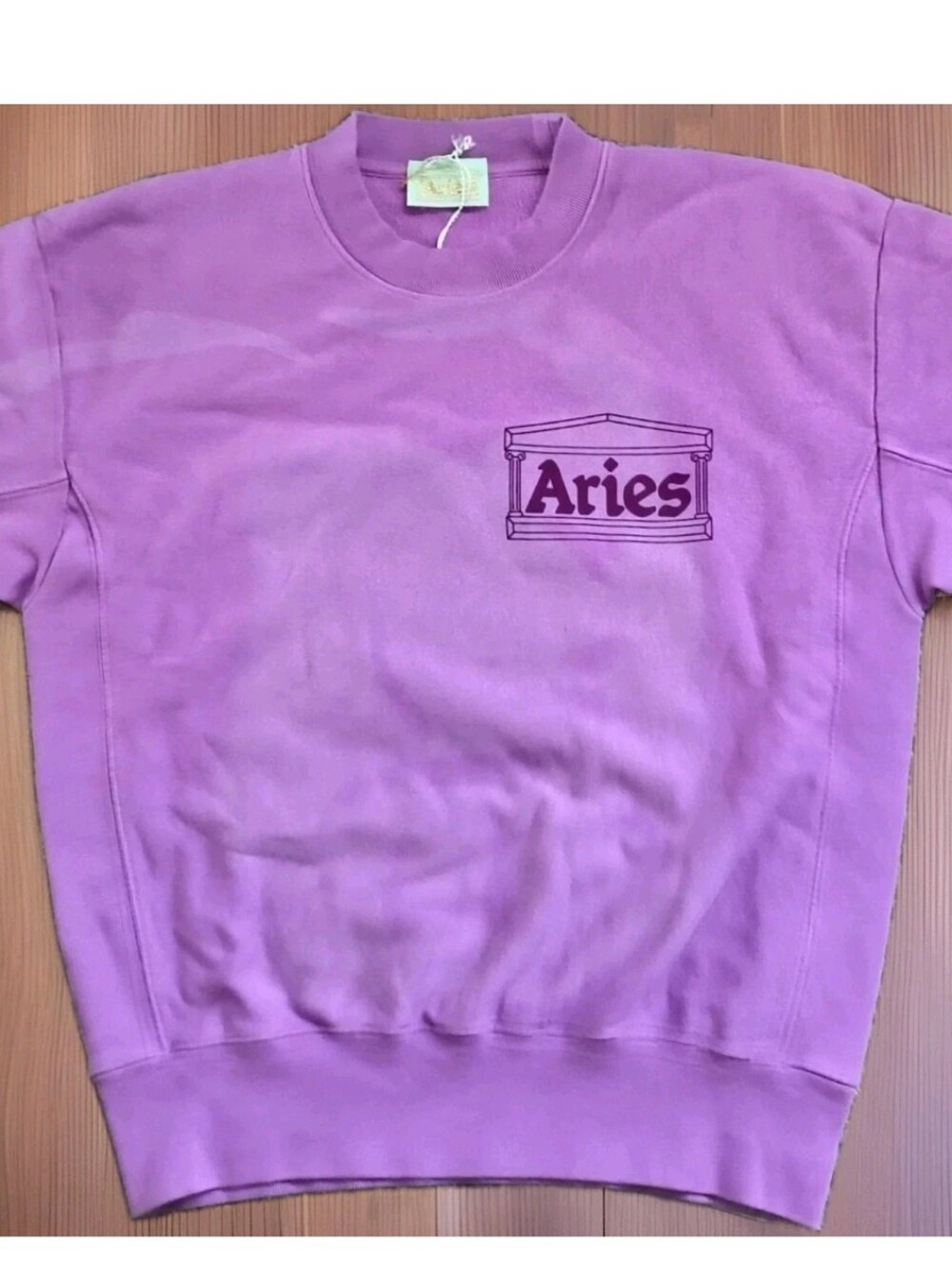 Aries Sunbleached Temple Sweatshirt, Purple, Size Small, New With Tags